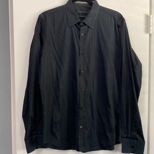 Kenneth Cole Made In Italy Black Dress Shirt. Large